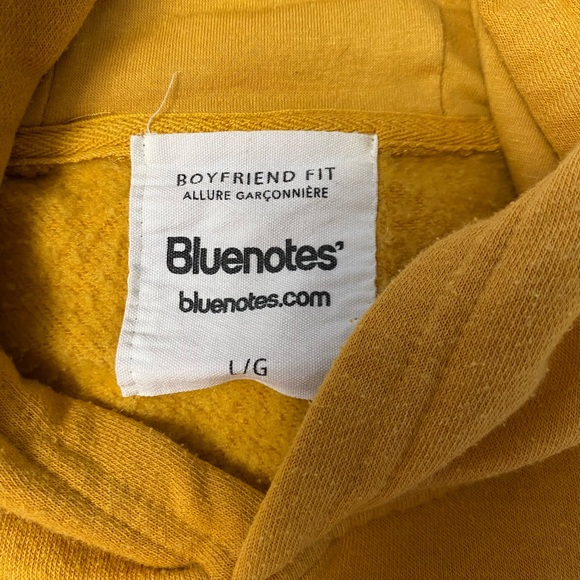 Bluenotes Yellow Hoodie Size L with Red Rose - Picture 2 of 4